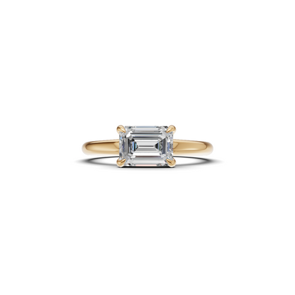 Emerald Cut Diamond Four-Prong Solitaire Ring