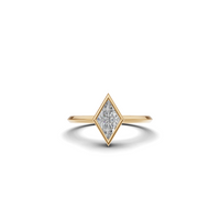 Kite Cut Diamond Bezel Solitaire Ring