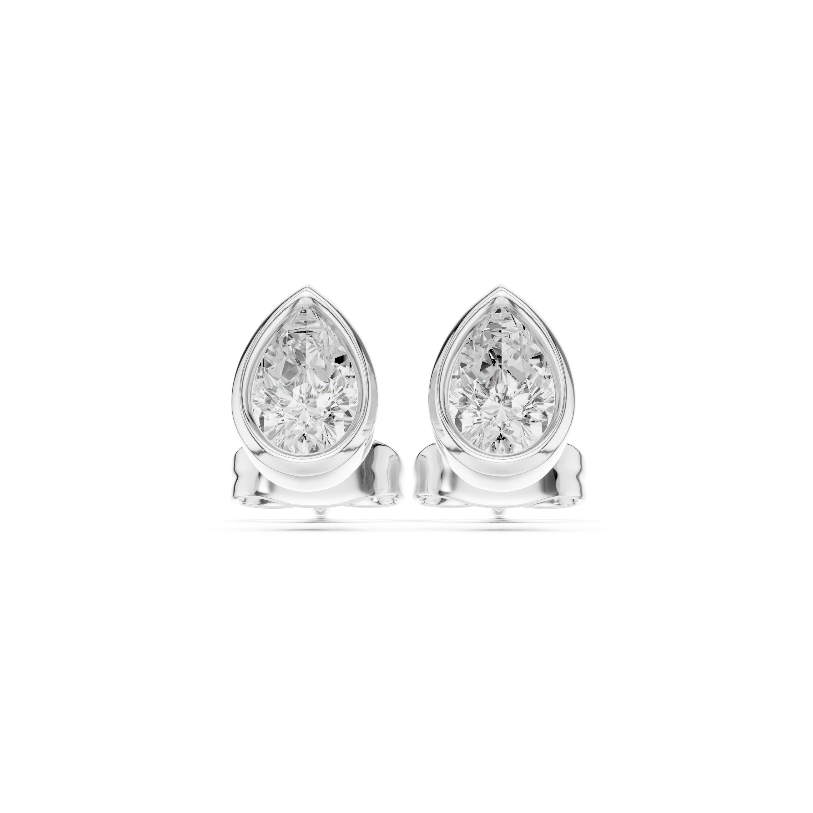 Bezel Pear Solitaire Pendant Set