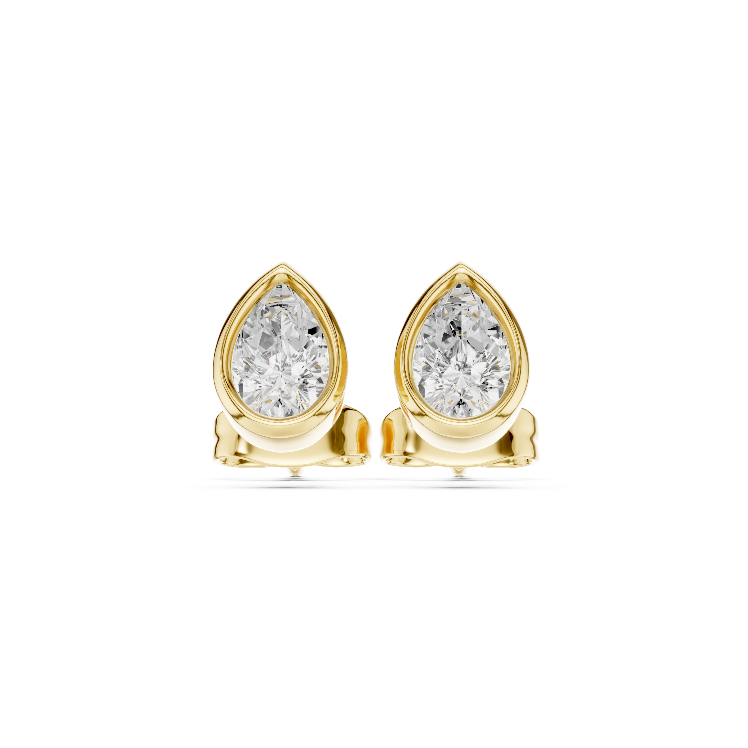 Bezel Pear Solitaire Pendant Set