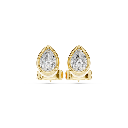 Bezel Pear Solitaire Pendant Set