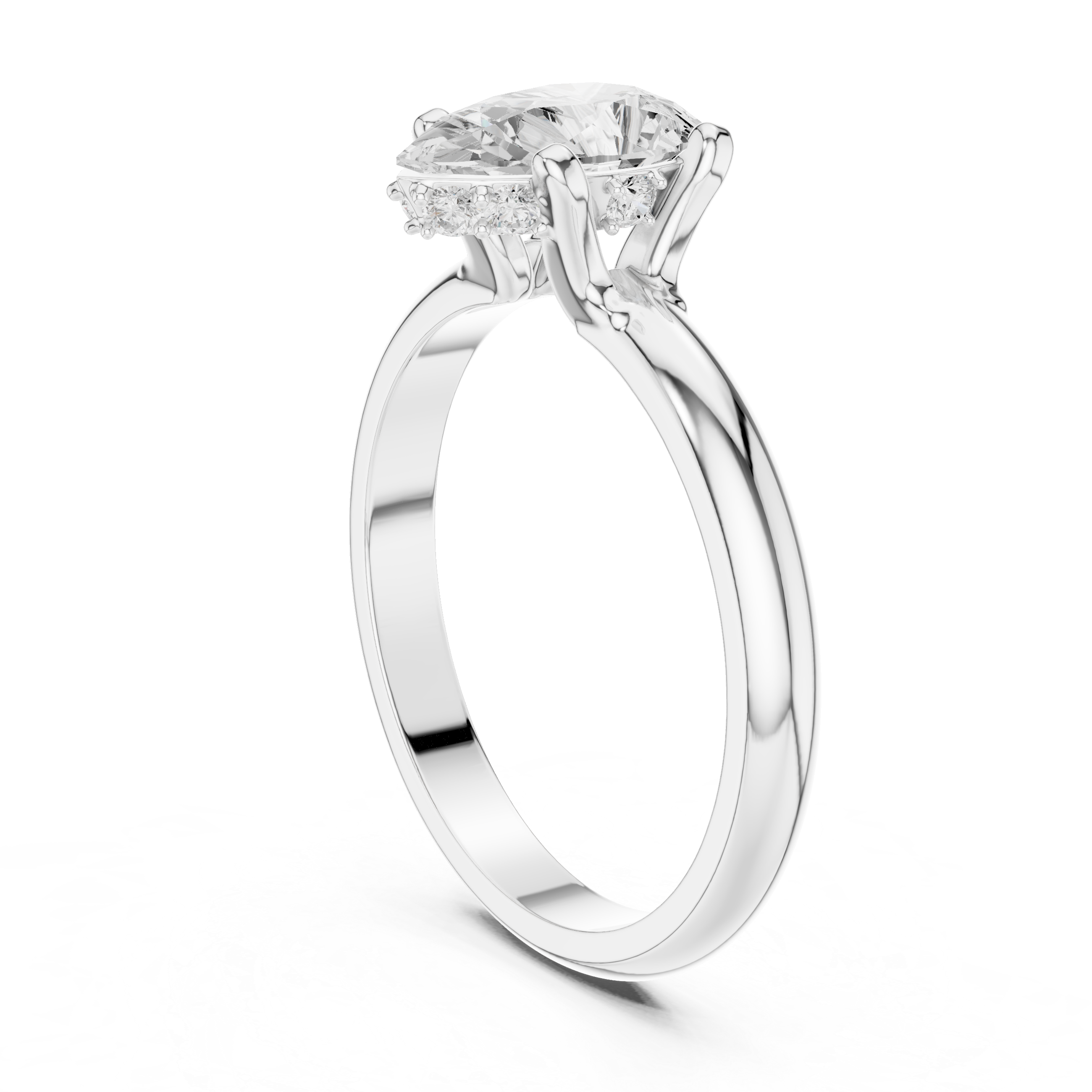 Classic Pear Cut Hidden Halo Ring