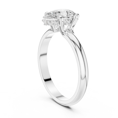 Classic Pear Cut Hidden Halo Ring