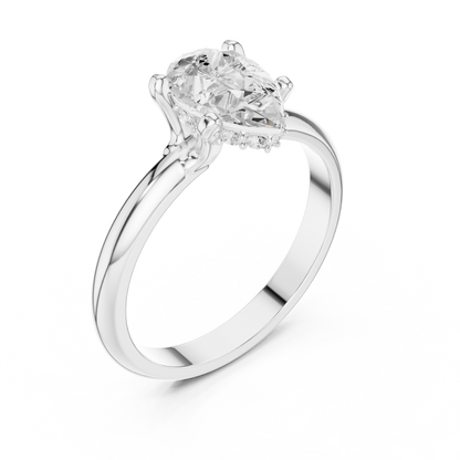 Classic Pear Cut Hidden Halo Ring
