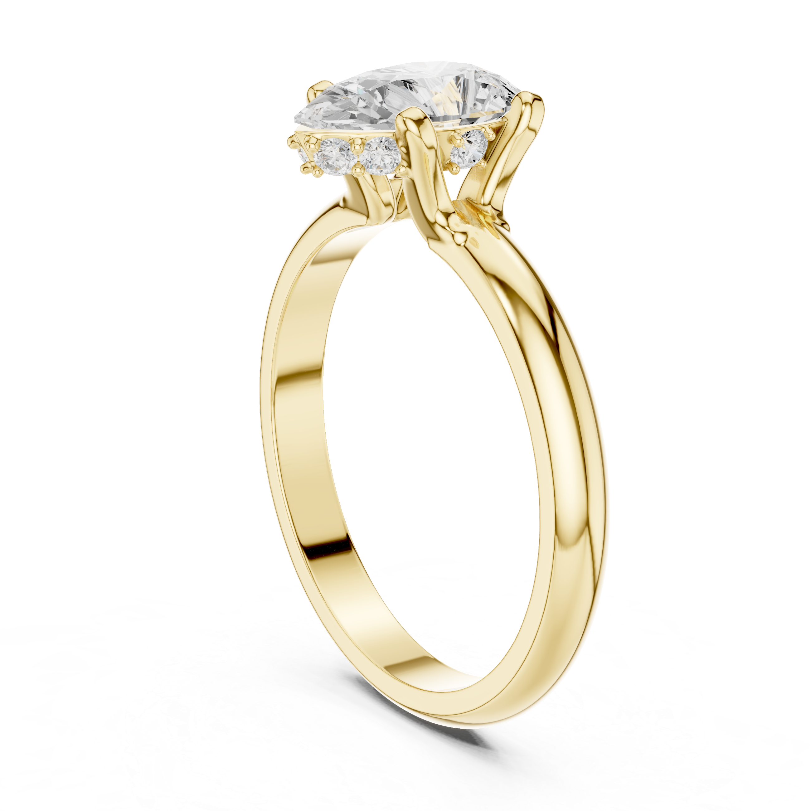 Classic Pear Cut Hidden Halo Ring