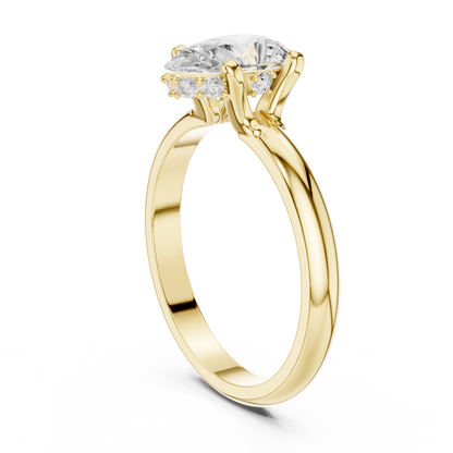 Classic Pear Cut Hidden Halo Ring