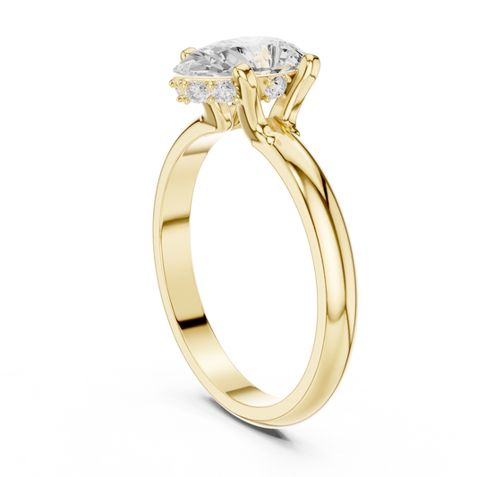Classic Pear Cut Hidden Halo Ring