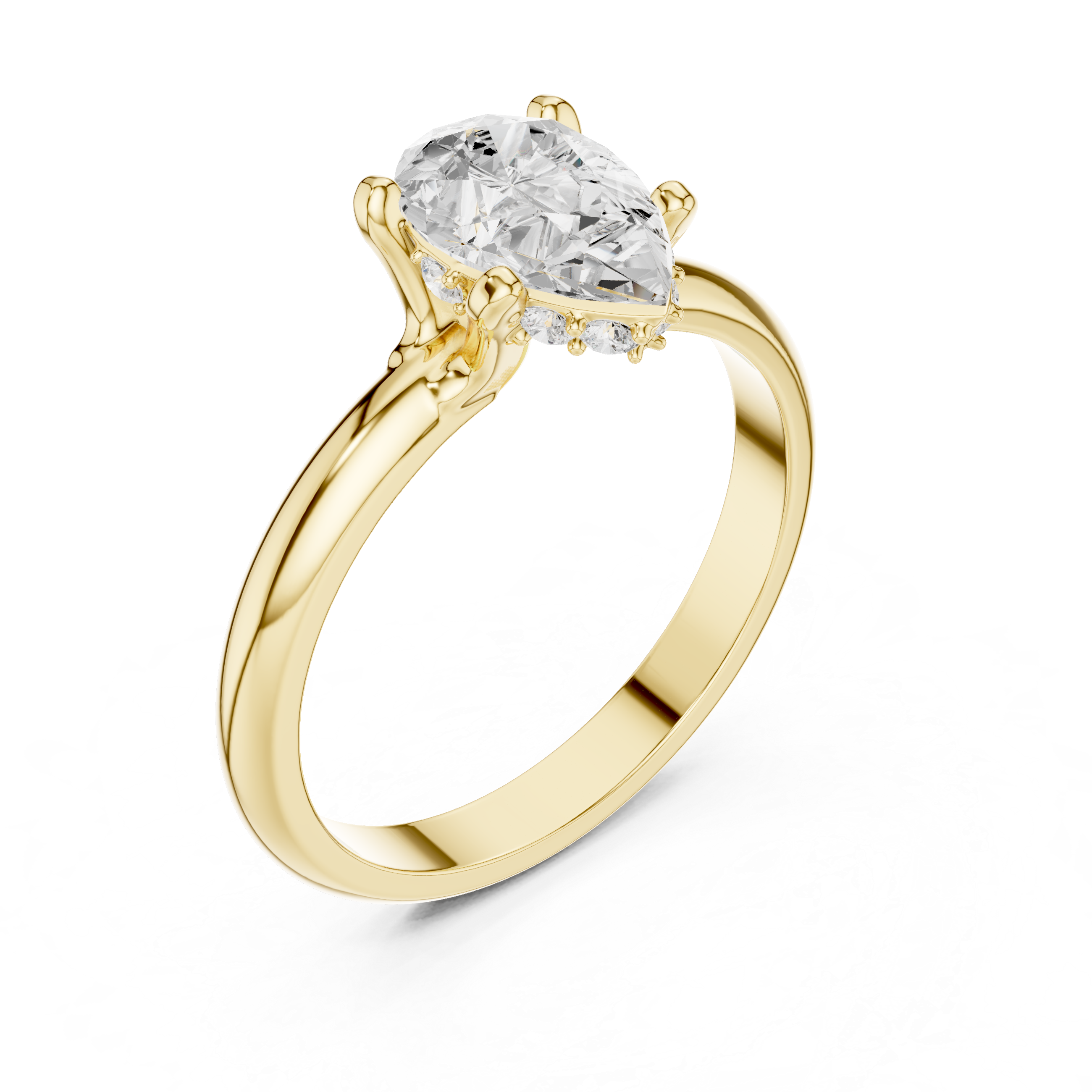 Classic Pear Cut Hidden Halo Ring