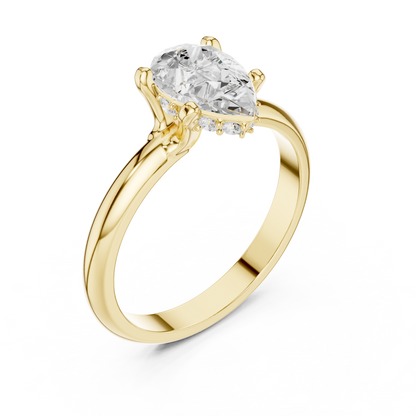 Classic Pear Cut Hidden Halo Ring