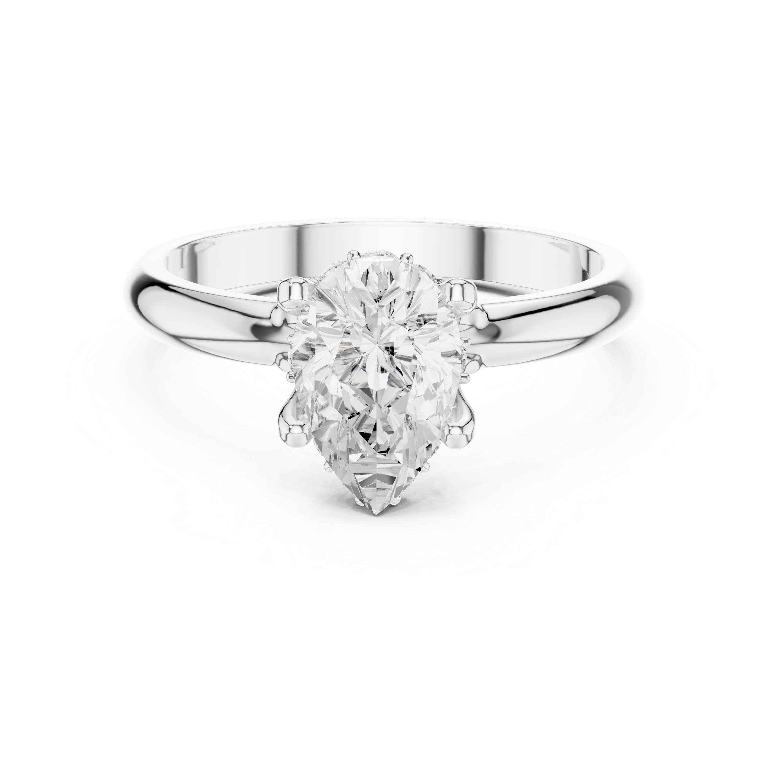 Classic Pear Cut Hidden Halo Ring