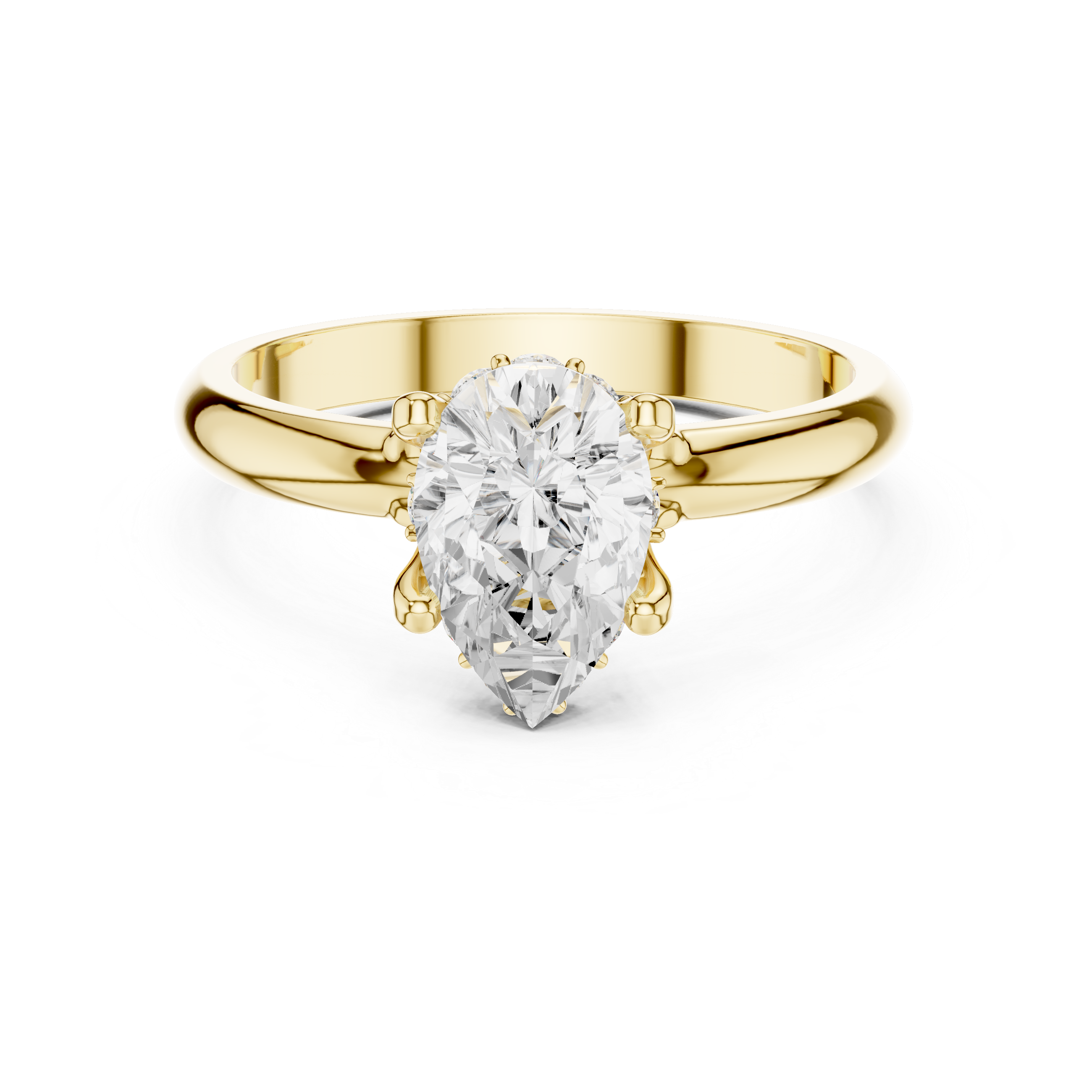 Classic Pear Cut Hidden Halo Ring