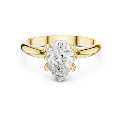 Classic Pear Cut Hidden Halo Ring