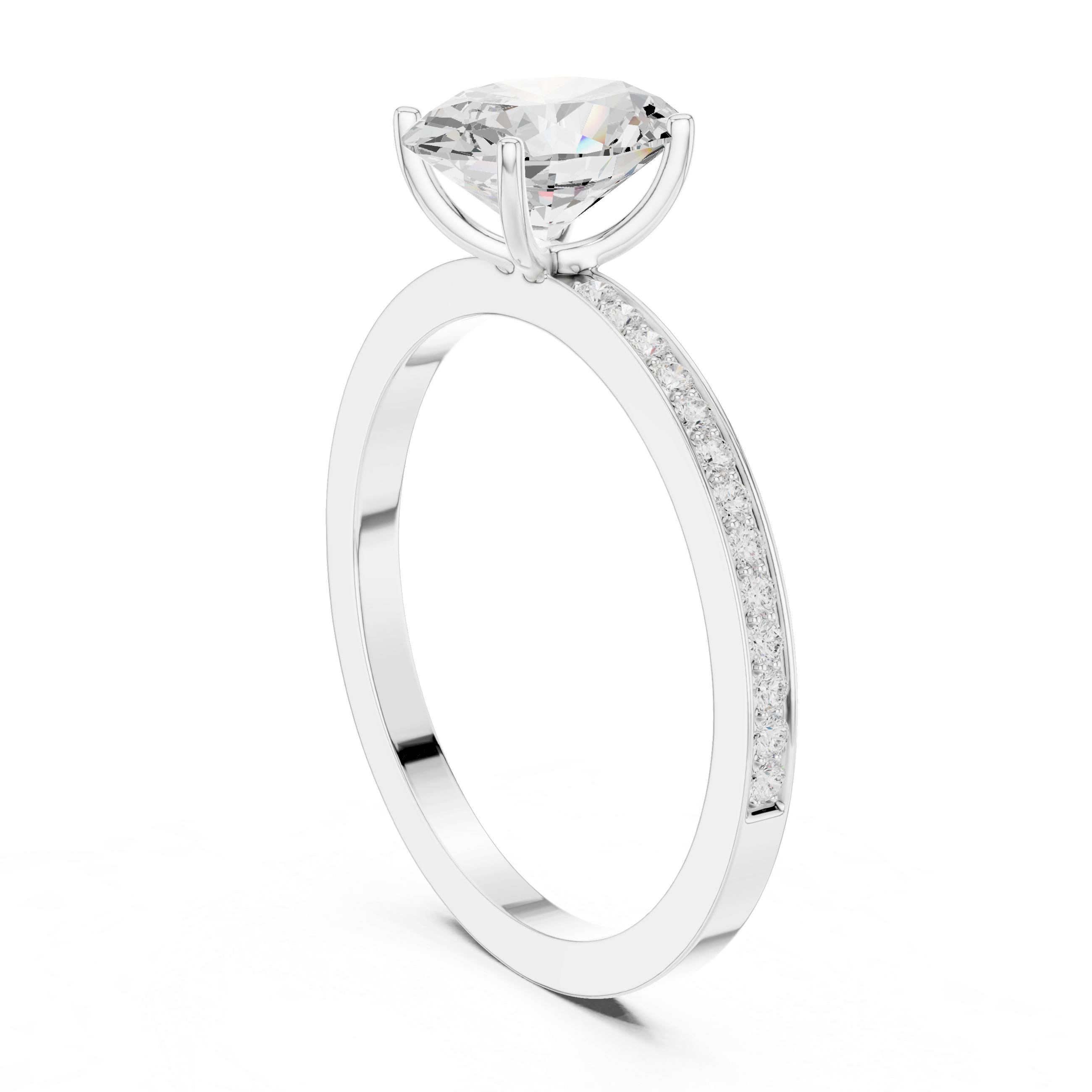 Classic Oval Cut Pavé Engagement Ring