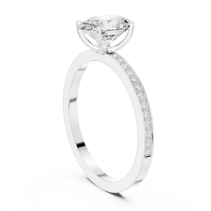 Classic Oval Cut Pavé Engagement Ring