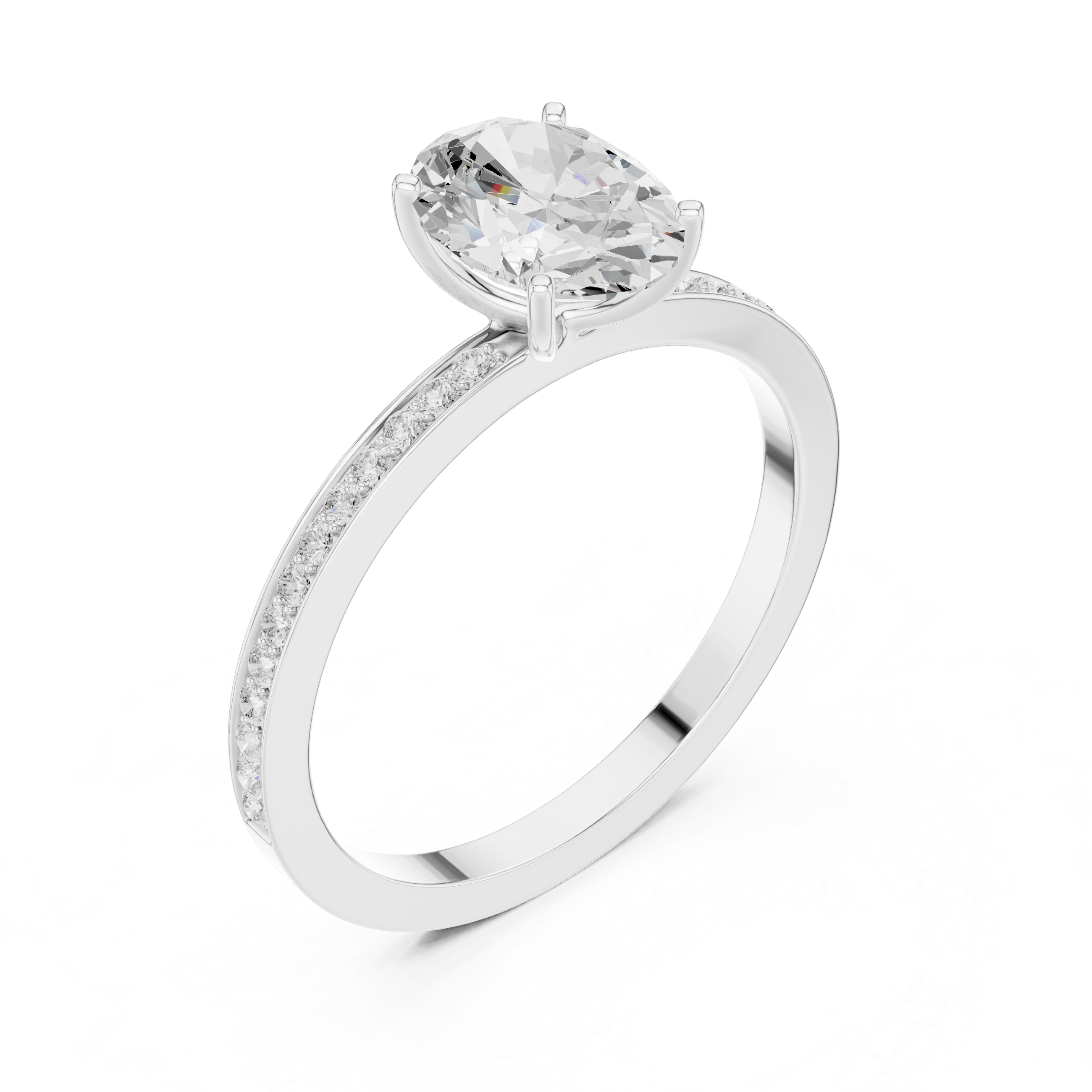 Classic Oval Cut Pavé Engagement Ring