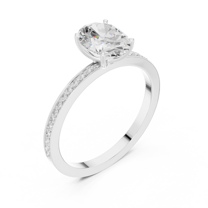 Classic Oval Cut Pavé Engagement Ring