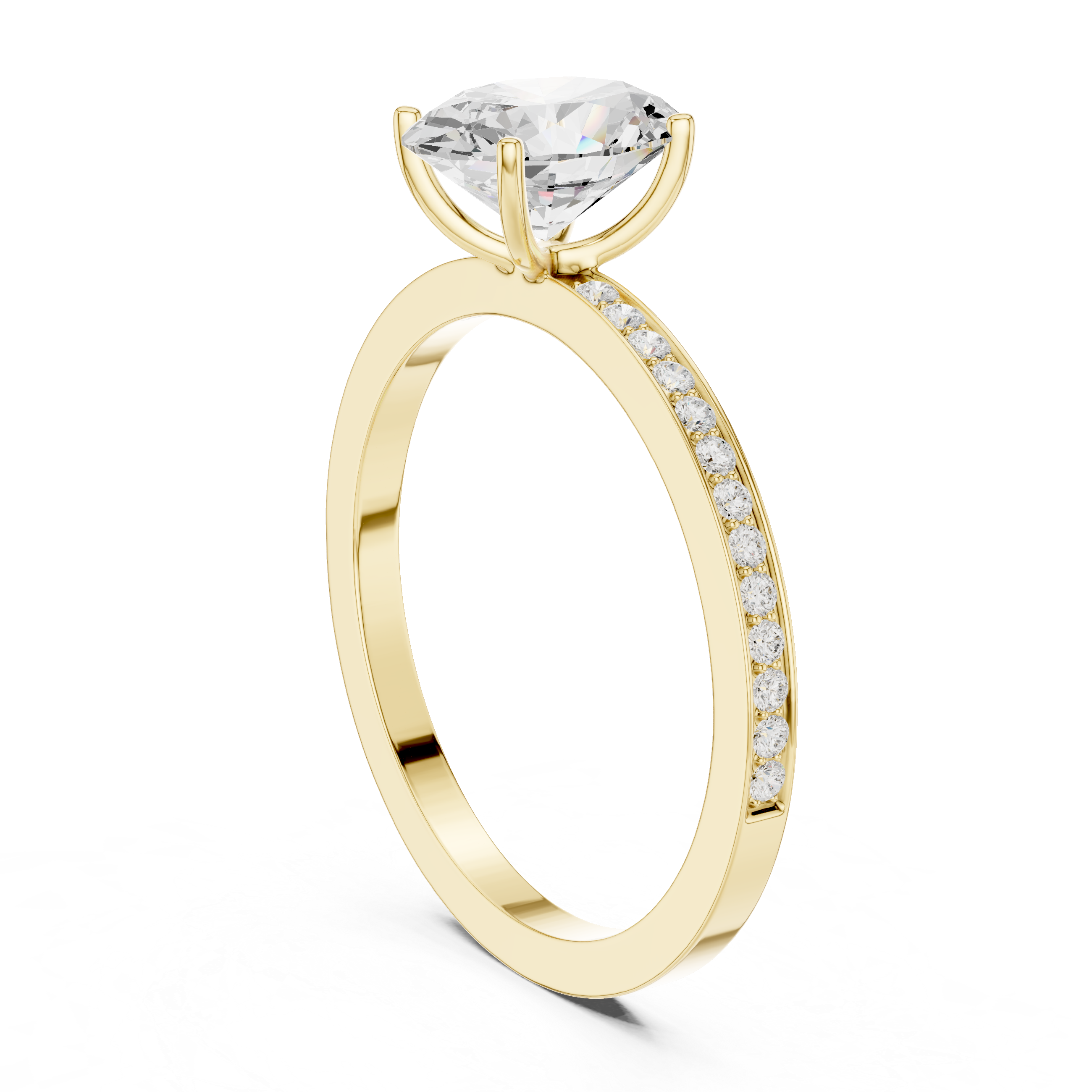 Classic Oval Cut Pavé Engagement Ring