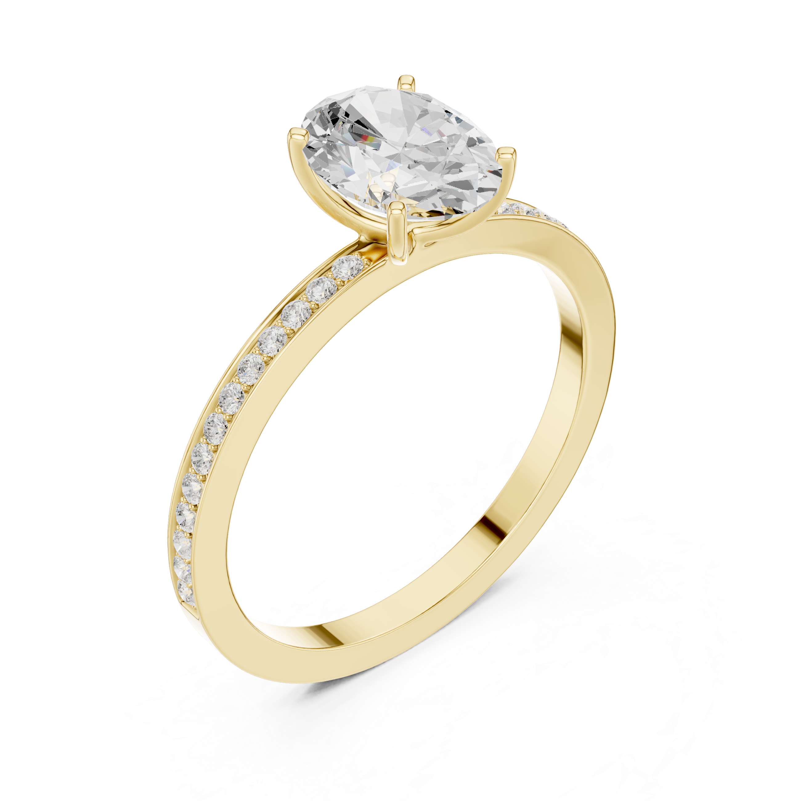 Classic Oval Cut Pavé Engagement Ring