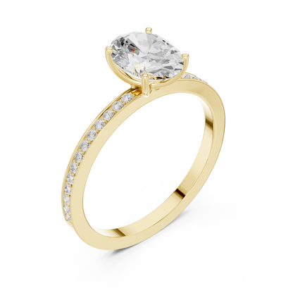 Classic Oval Cut Pavé Engagement Ring