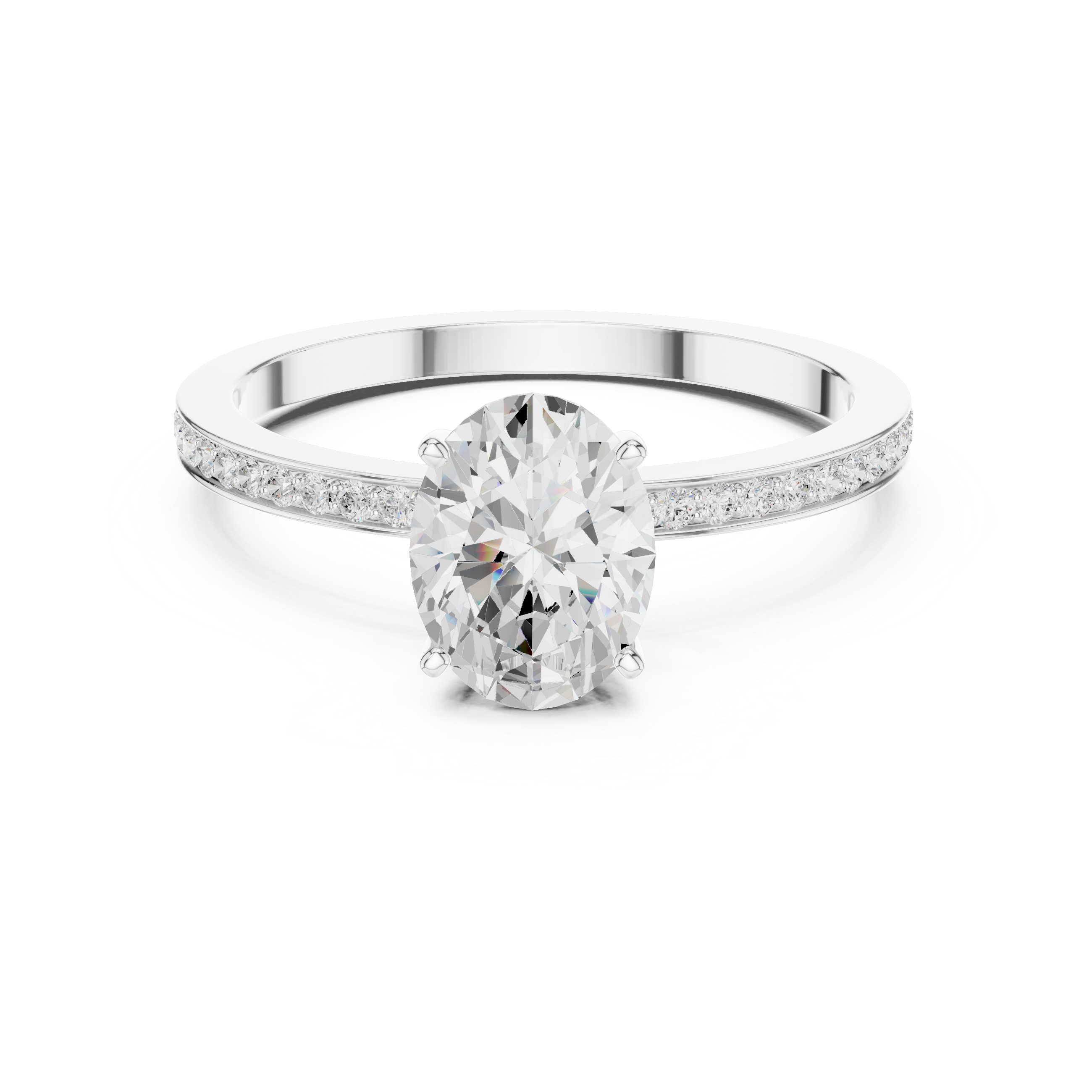 Classic Oval Cut Pavé Engagement Ring