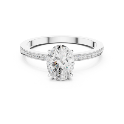 Classic Oval Cut Pavé Engagement Ring