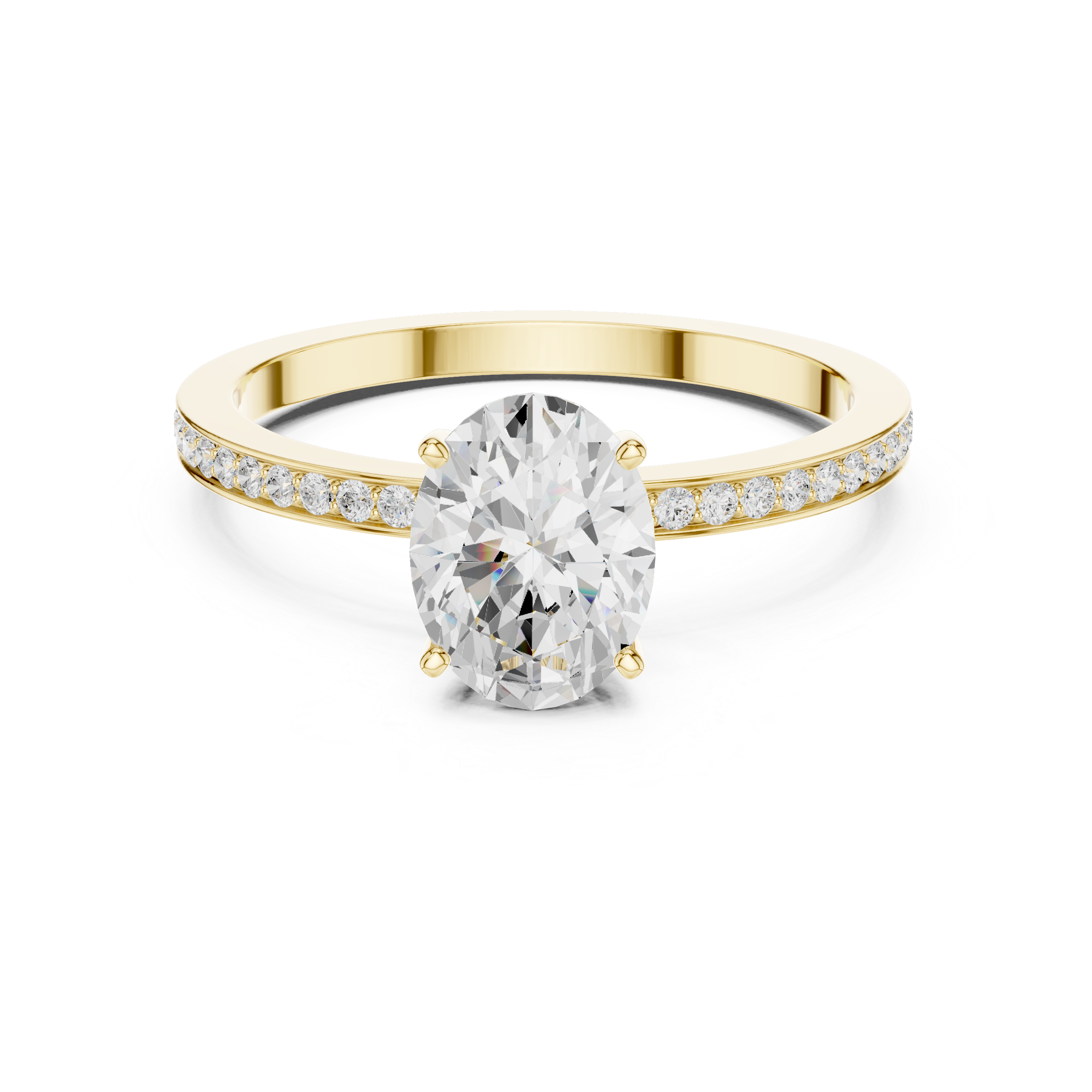 Classic Oval Cut Pavé Engagement Ring