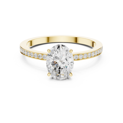 Classic Oval Cut Pavé Engagement Ring