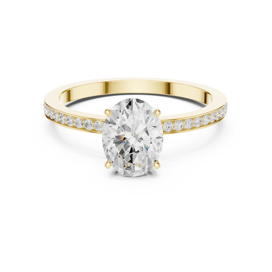 Classic Oval Cut Pavé Engagement Ring