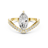 Marquise Cut Chevron Curved Diamond Ring