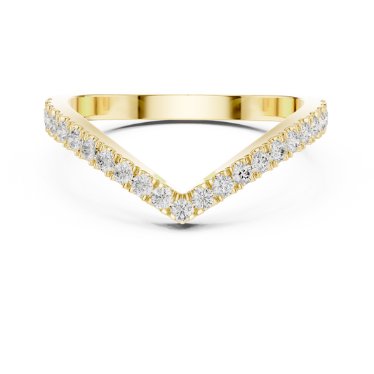 Chevron Curved Diamond Band