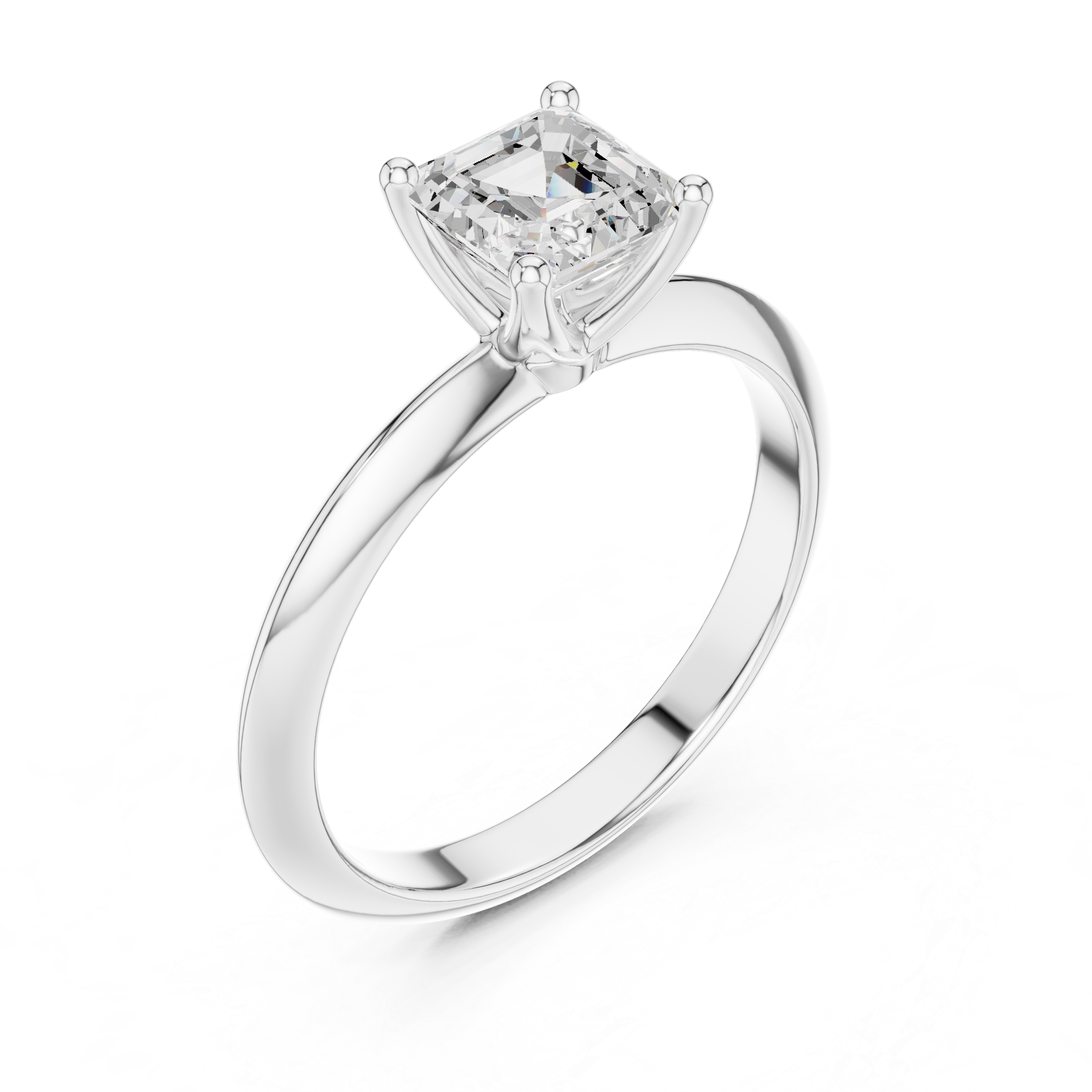 Asscher Cut Solitaire Engagement Ring