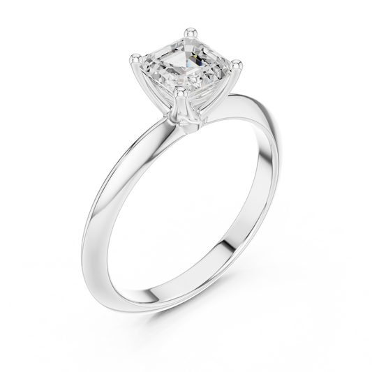 Asscher Cut Solitaire Engagement Ring