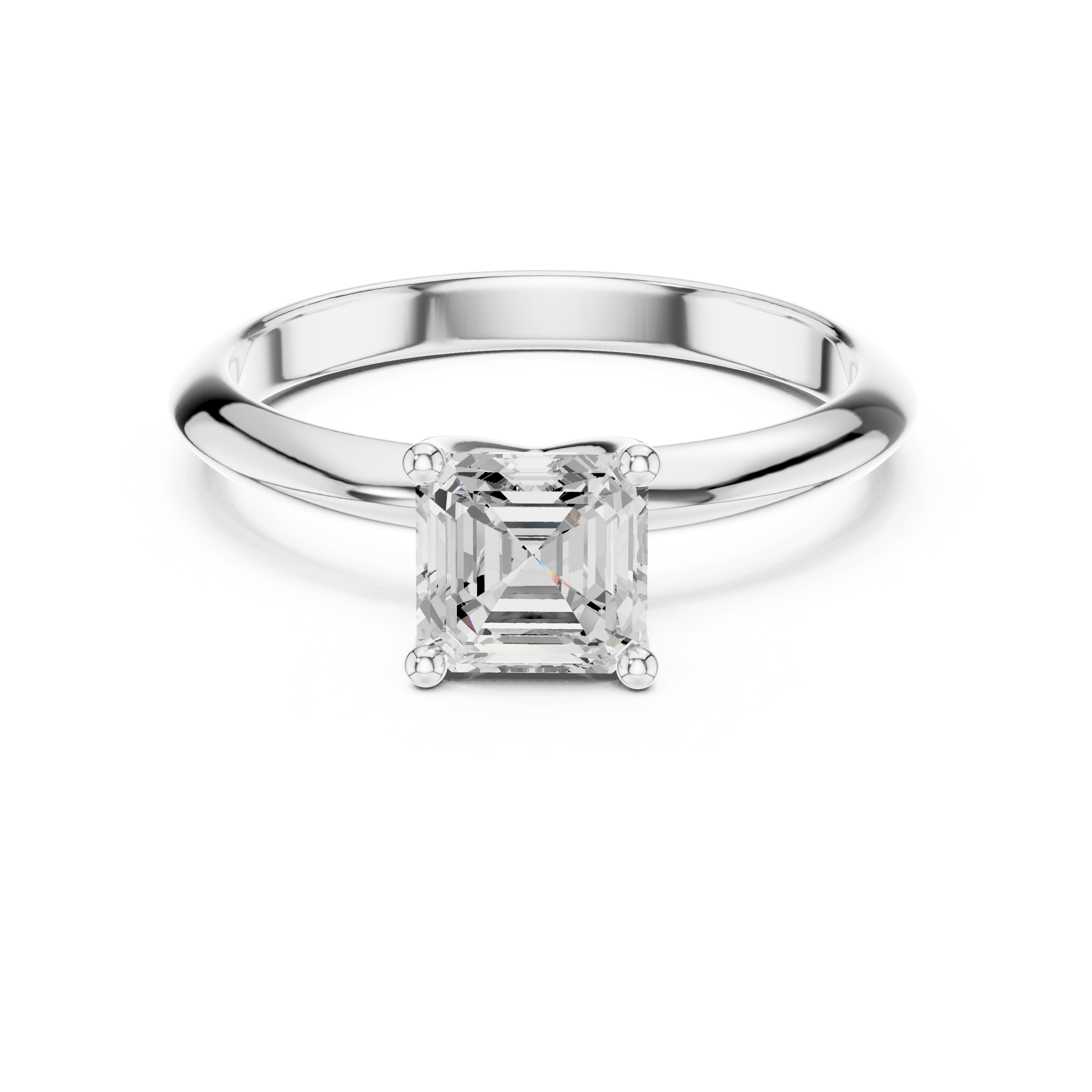 Asscher Cut Solitaire Engagement Ring