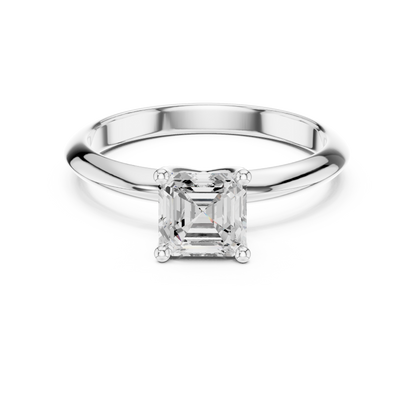 Asscher Cut Solitaire Engagement Ring