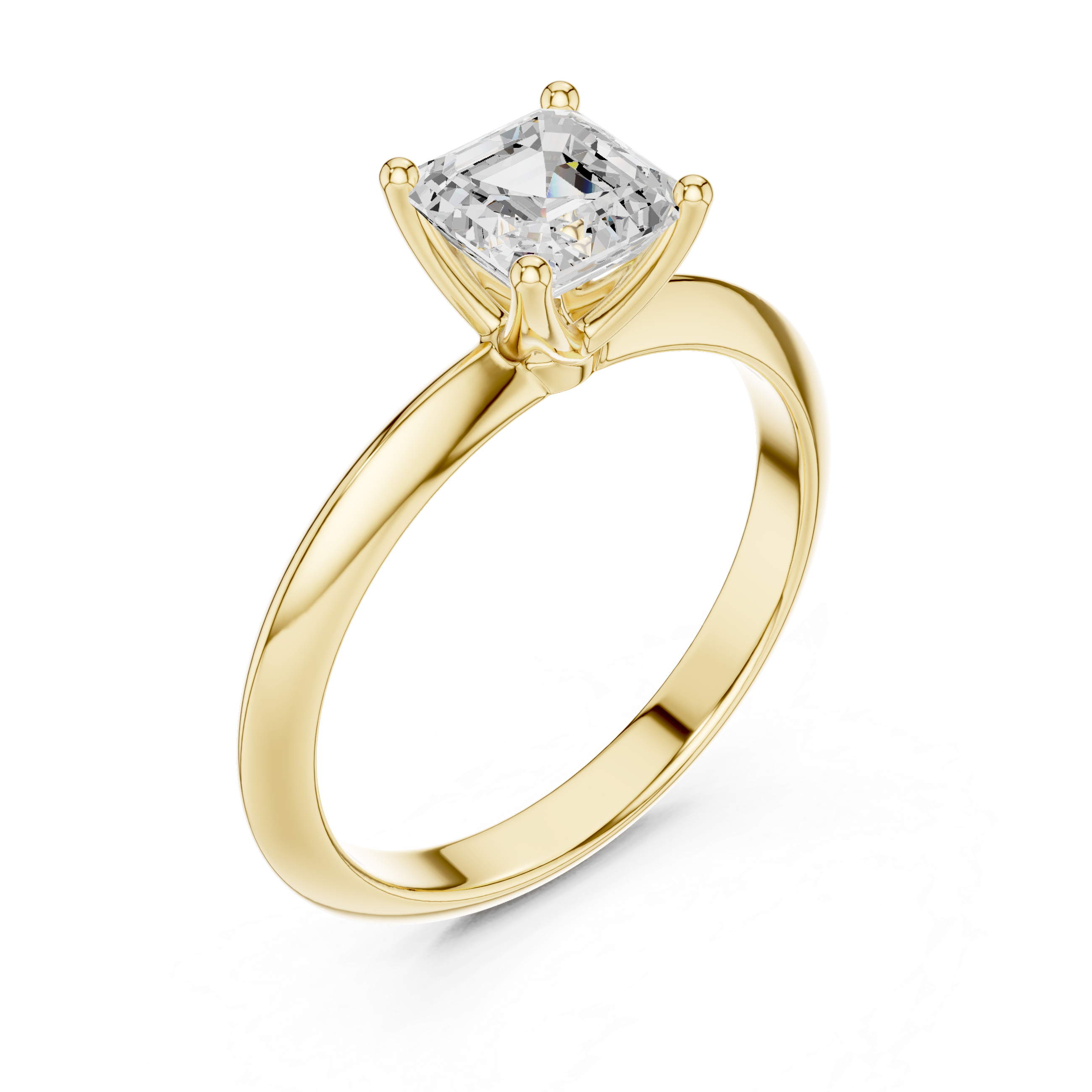 Asscher Cut Solitaire Engagement Ring