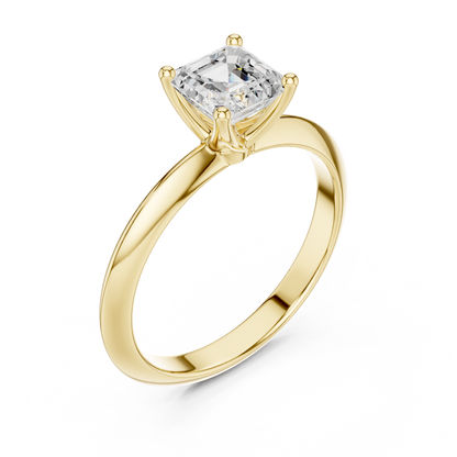 Asscher Cut Solitaire Engagement Ring