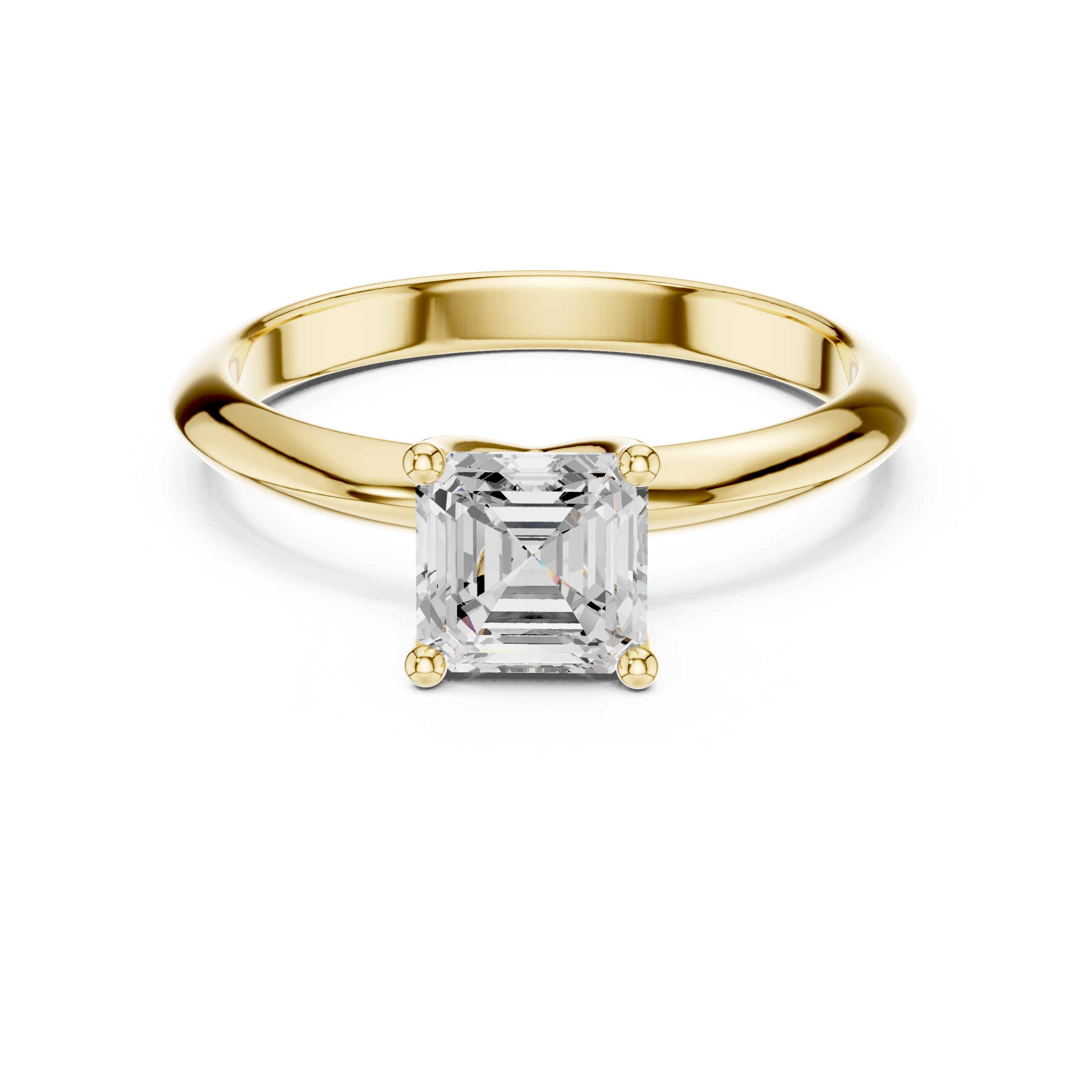 Asscher Cut Solitaire Engagement Ring