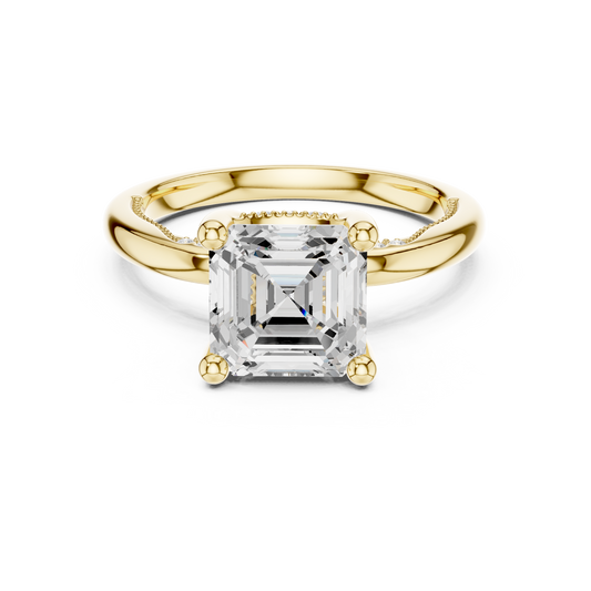Asscher Hidden Halo Solitaire