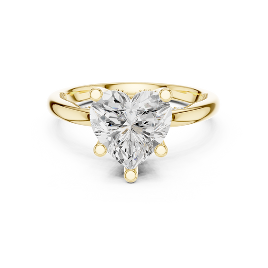 Heart Cathedral Hidden Halo Engagement Ring