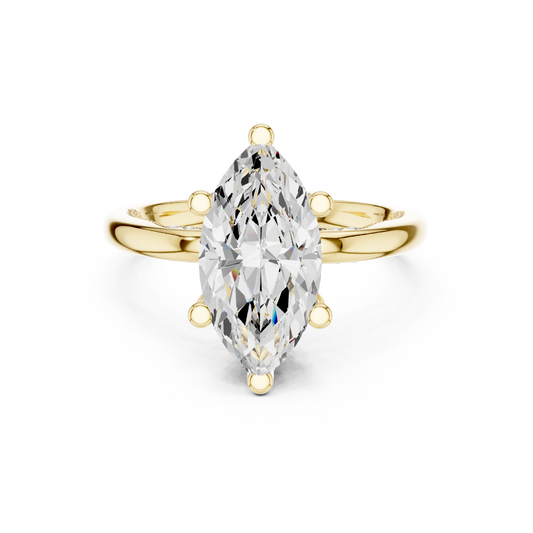 Marquise Architectural Elongated Solitaire Ring