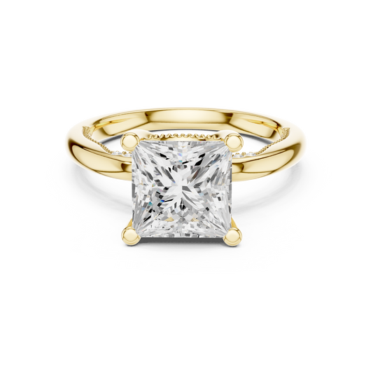 Princess Corner-Prong Heritage Solitaire Ring