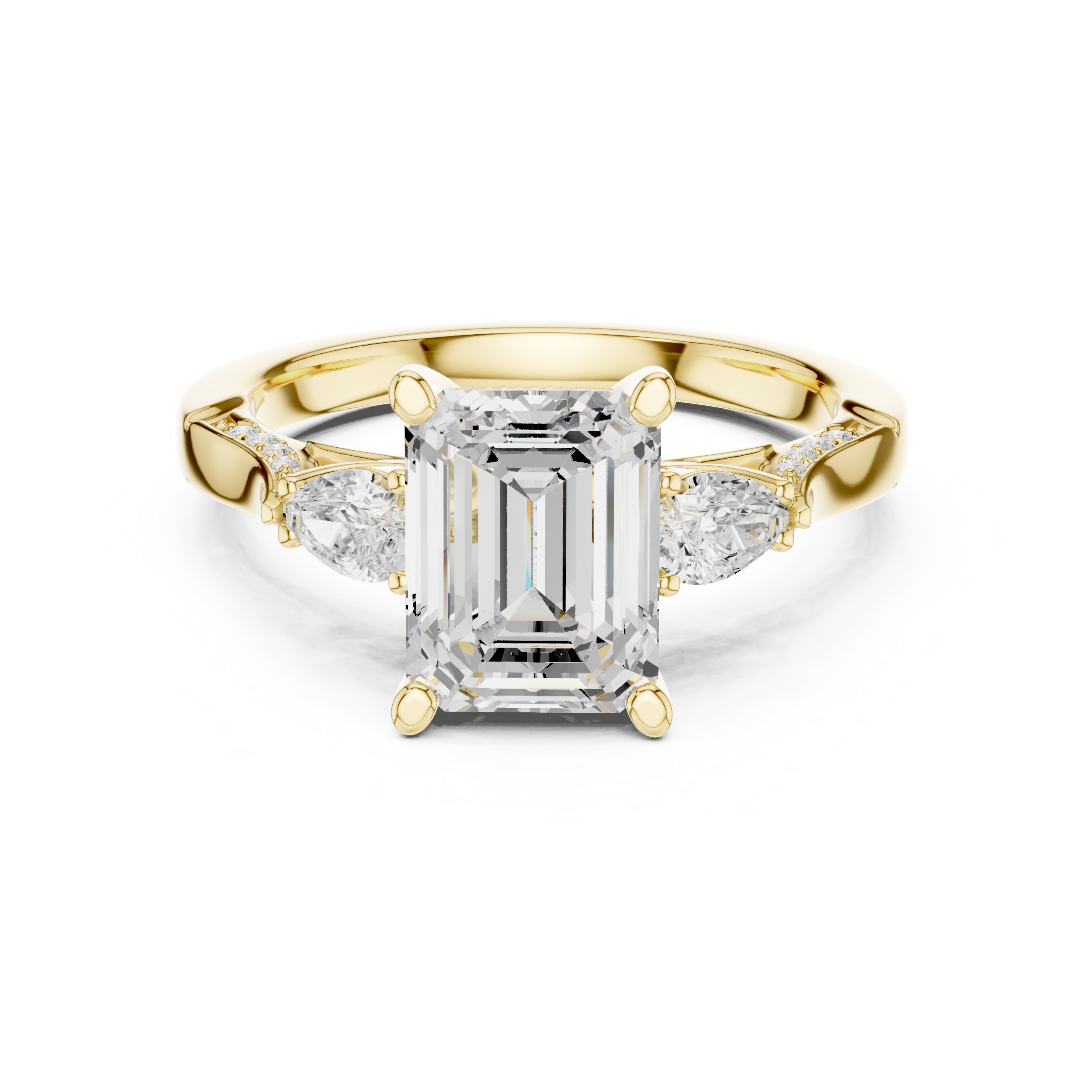 L'Anello Smeraldo con Tre Diamanti