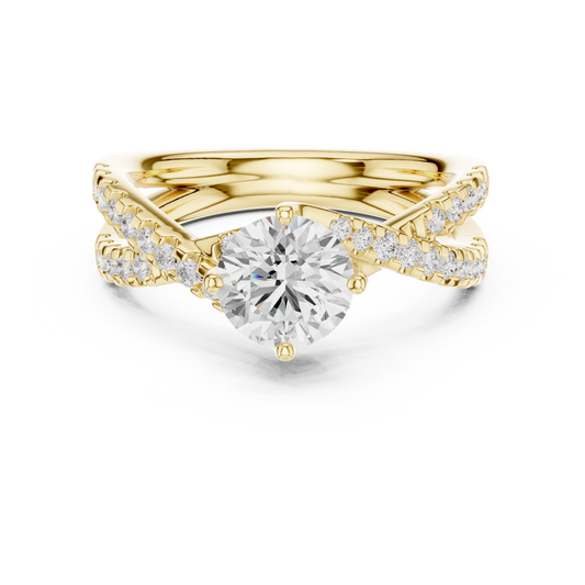 The Intertwined Helix Round Diamond Ring