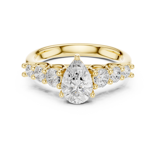 The Grand Cascade Pear Diamond Ring