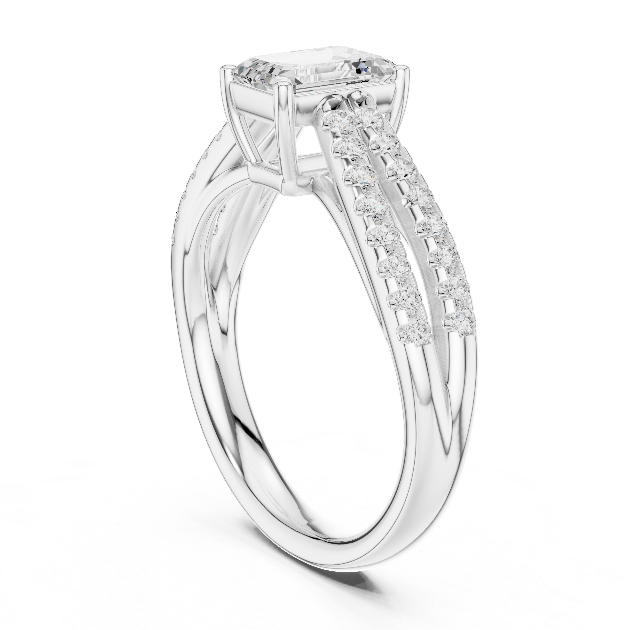 The Split-Pavilion Emerald Diamond Ring