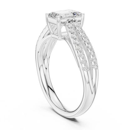 The Split-Pavilion Emerald Diamond Ring