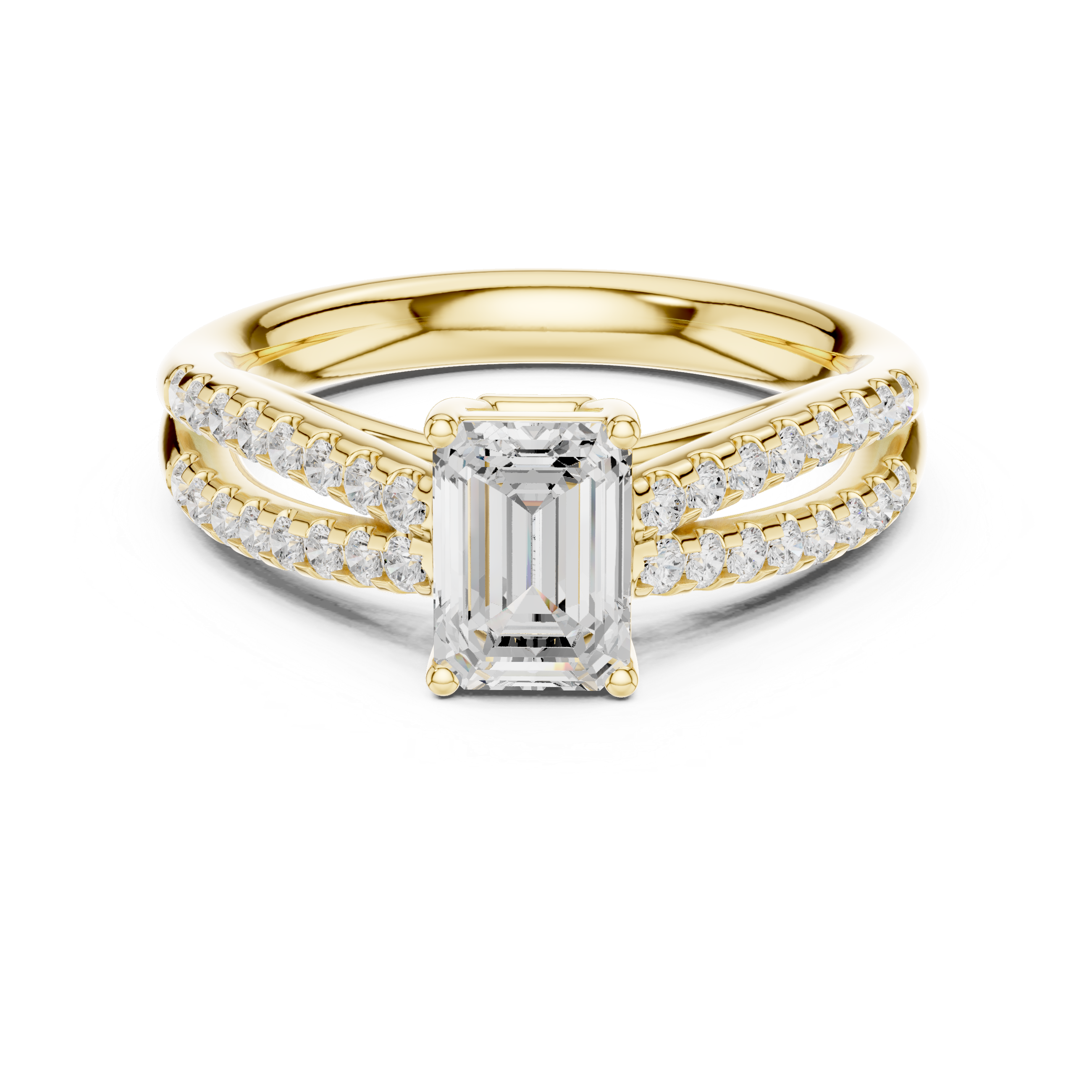 The Split-Pavilion Emerald Diamond Ring