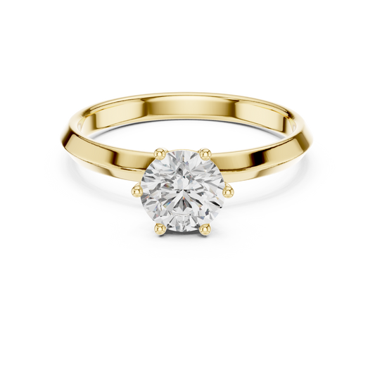 Crown Round Brilliant Solitaire Ring