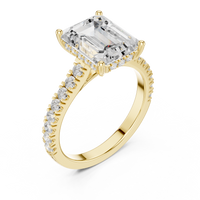 Emerald-Cut Hidden Halo Engagement Ring