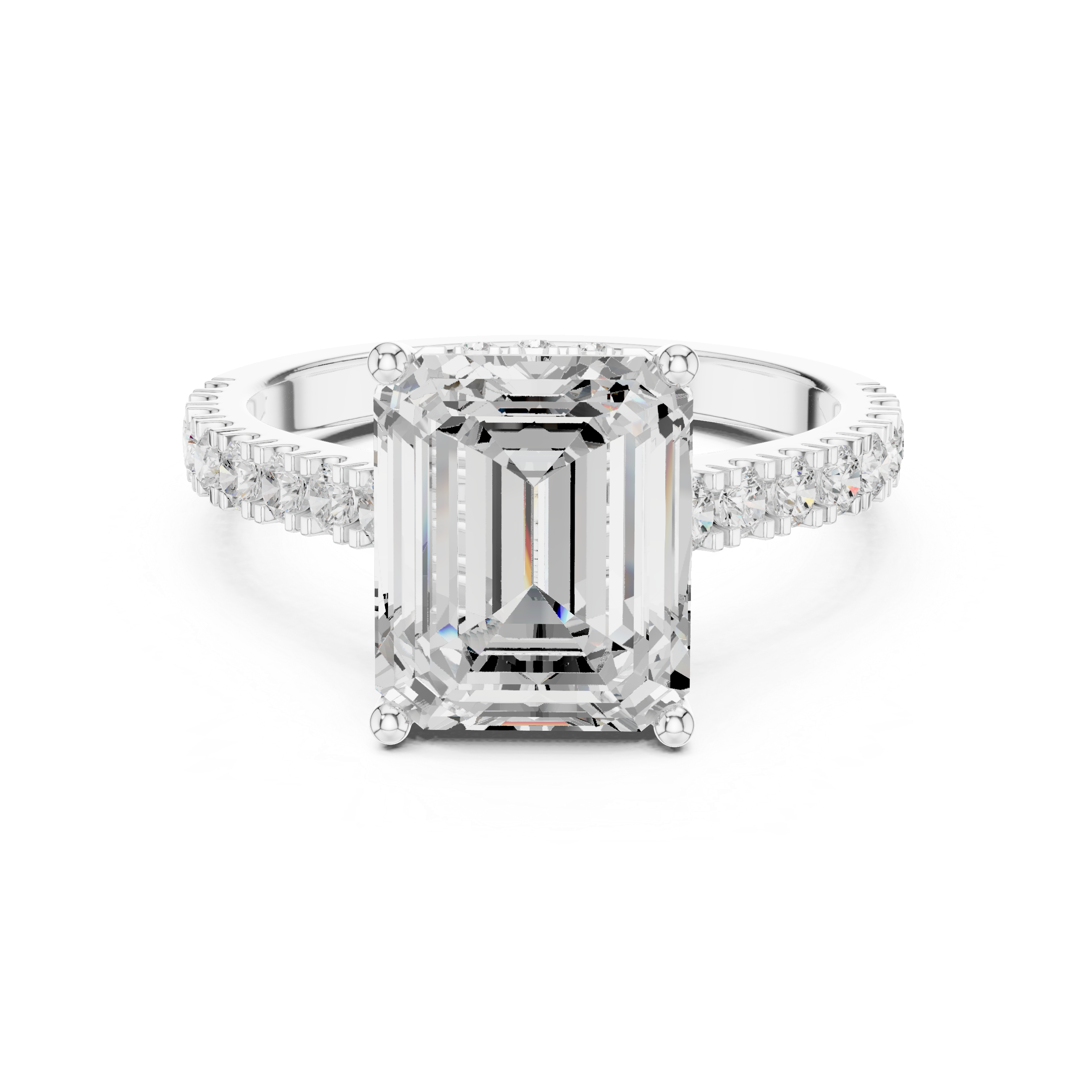 Emerald-Cut Hidden Halo Engagement Ring